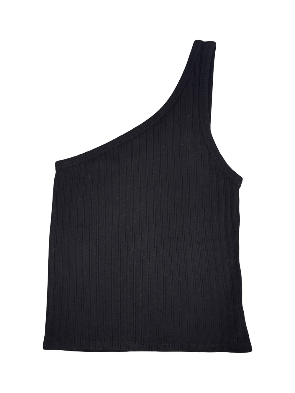 American Eagle Outfitters One-Shoulder Ribbed Tank Top Women's Small Black